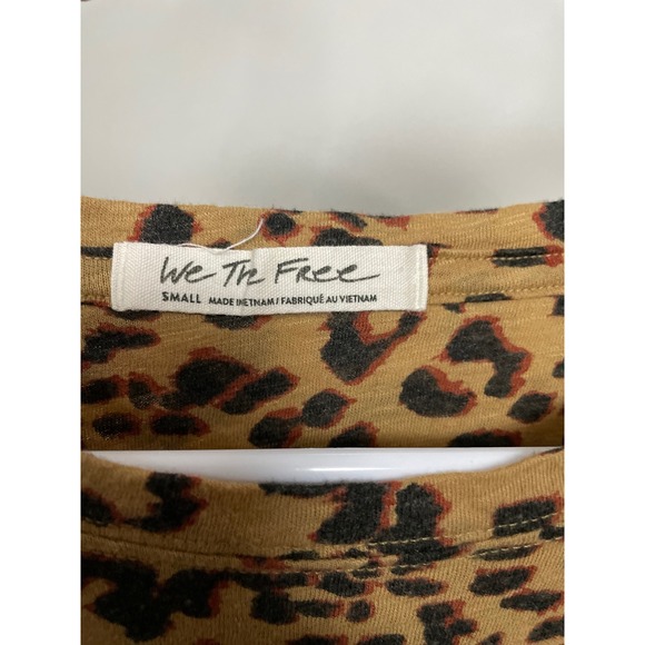 Free People We The Free Clarity T-Shirt in Cheetah Size Small - Picture 6 of 7